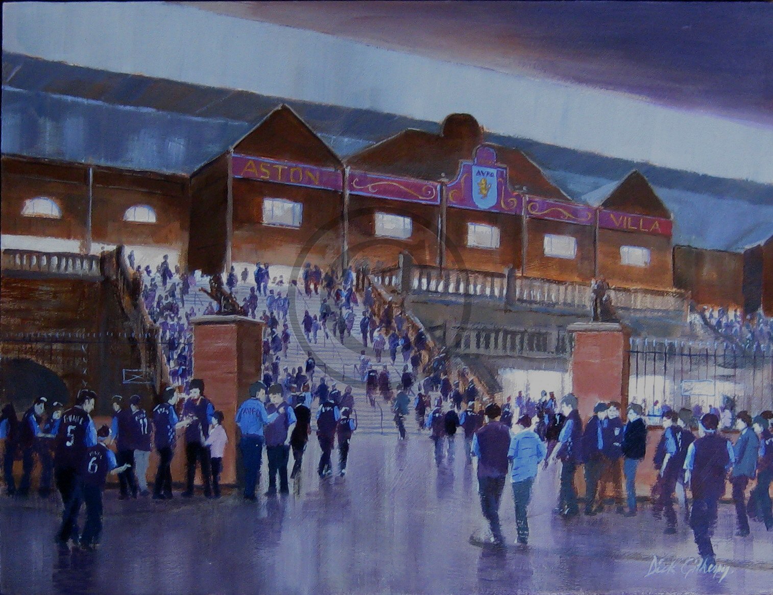 Football painting for Aston Villa fans, by Dick Gilhespy