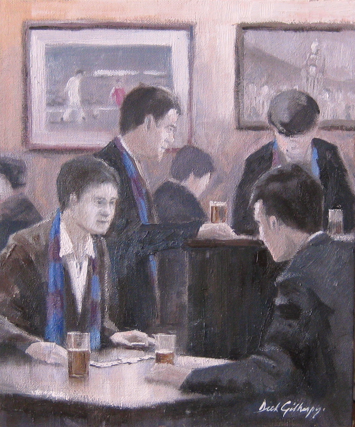 Football painting for Aston Villa fans, by Dick Gilhespy
