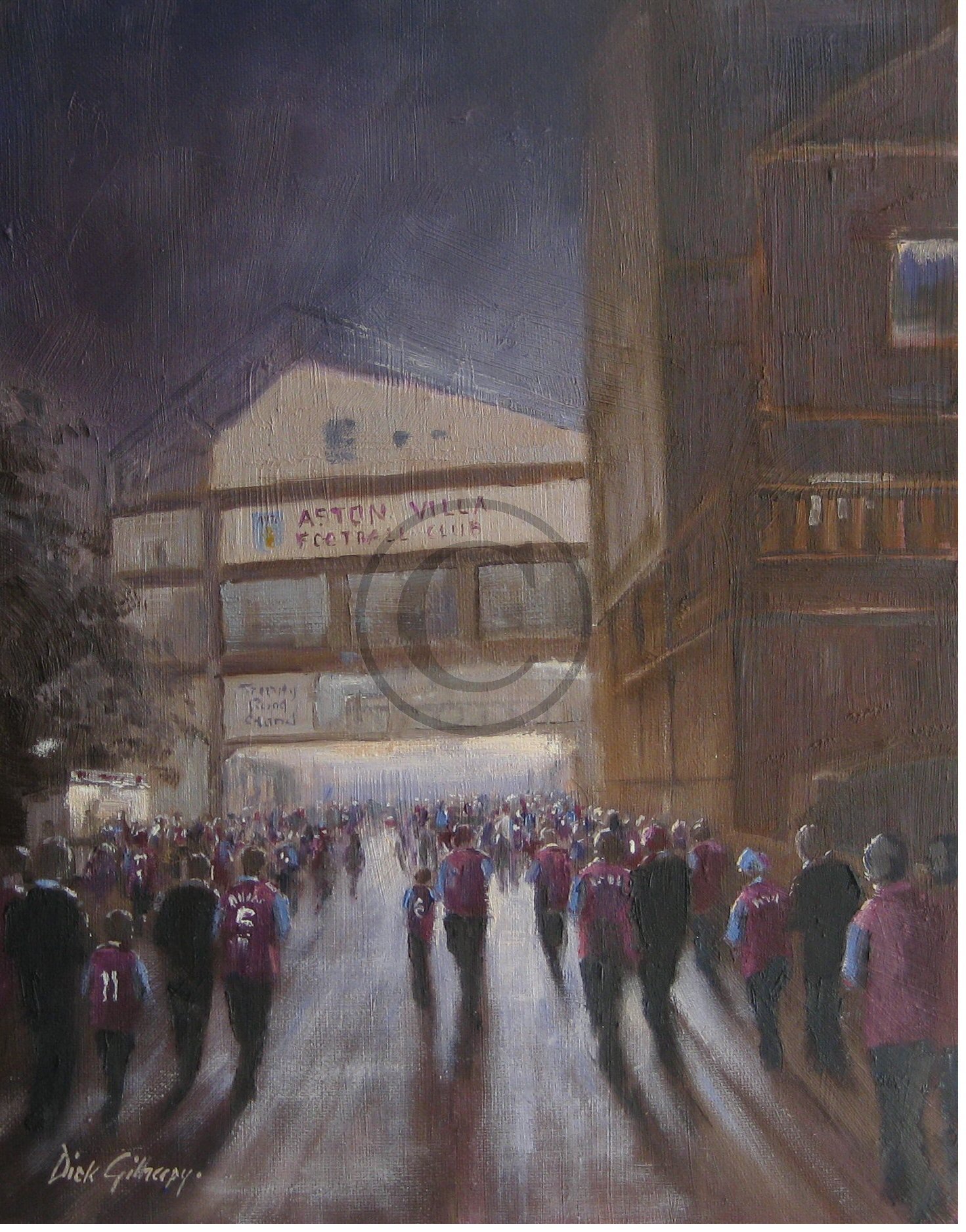 Football painting for Aston Villa fans, by Dick Gilhespy