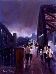 Football painting for SAFC, by Dick Gilhespy