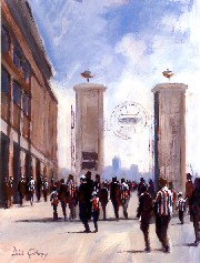 Football painting for SAFC, by Dick Gilhespy