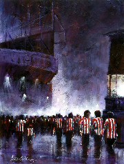 Football painting for SAFC,Big Lamp by Dick Gilhespy