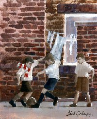 Football paintings for SAFC by Dick Gilhespy