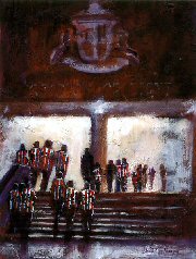 Football painting for SAFC, Main Entrance  by Dick Gilhespy