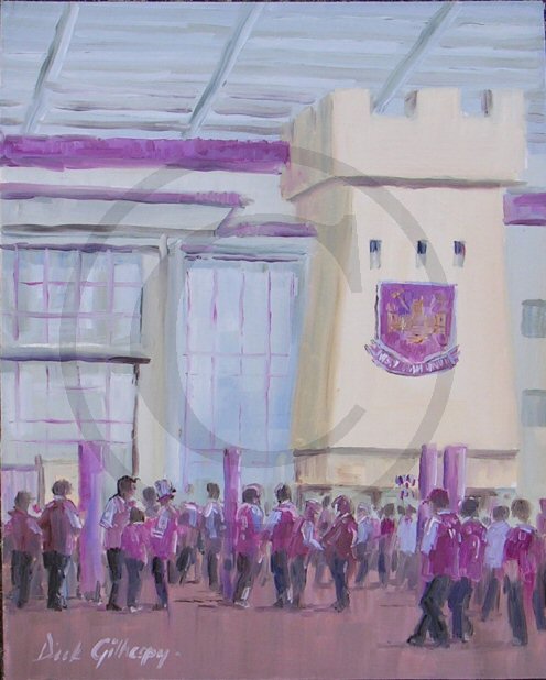 Football painting for West Ham fans, by Dick Gilhespy