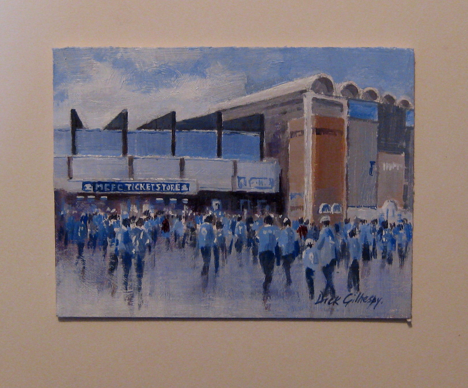 Football painting for Manchester City fans, by Dick Gilhespy